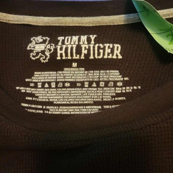 Tommy Hilfiger Brown Long Sleeve Cotton Men's Top Size Medium - Picture 5 of 5